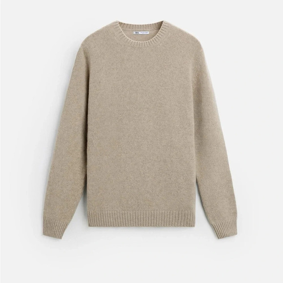 ZARA NWOT Men’s Wool Blend Crew Neck Sweater, Size L - Picture 2 of 10